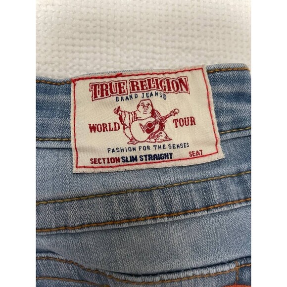 True Religion Women’s Section Slim Straight Y2K Jeans 28 Light Wash Denim - Picture 6 of 12
